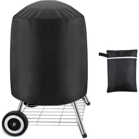 Lot de 1, housse pour grill à charbon, housse imperméable pour grill extérieur, grill rond, noir, (70 x 70 cm) (1/5)