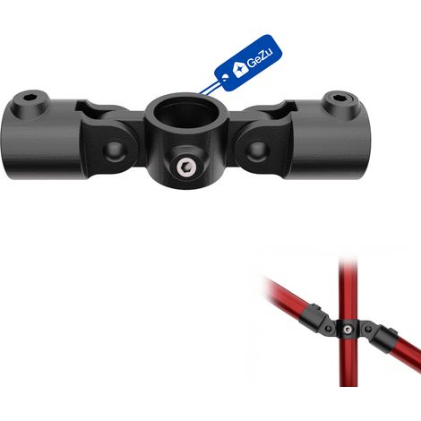 Pivot double en ligne Ø42 mm galvanisé à chaud noir – collier de tube réglable connecteur tubulaire pour rampes – Raccord ubulaire croix, kee klamp, connecteur voies – GeZu Impex (1/5)