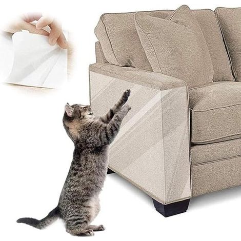 Protectores para rascadores de gatos, Adhesivos antiarañazos, Película protectora transparente antiarañazos, Paquete de 6-40 cm x 30 cm (1/5)