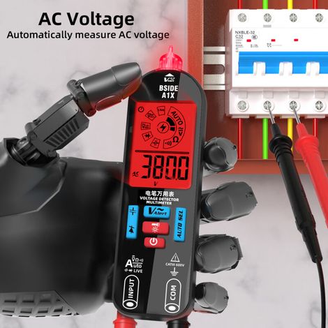 Jeffergarden BSIDE Multimètre numérique portable Stylo de test électrique Testeur de diode de résistance de tension professionnel Compteur de reconnaissance de fil sous tension-DOU