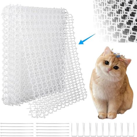 Weiße Anti-Katzenmatte mit Spikes, 2er-Set, 13 x 49 cm, für den Außenbereich geeignet (1/4)