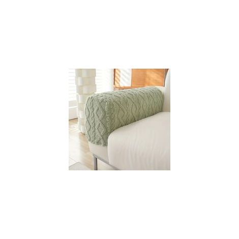 Copribraccioli per divano in jacquard geometrico elasticizzato e morbido (2 pezzi) - Lavabili e antiscivolo (verde) - Crezuo