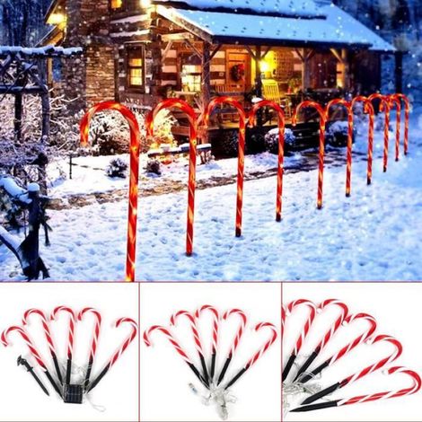 Lampe solaire LED en forme de canne à sucre, luminaire décoratif d'intérieur, idéal comme cadeau de noël ou nouvel an, (1/4)