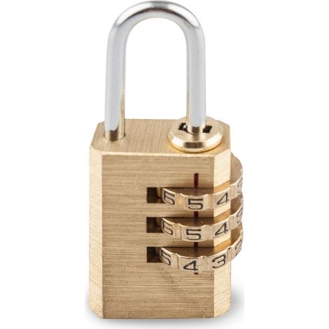 Lucchetto a combinazione con maniglia in ottone 3 cifre 30mm