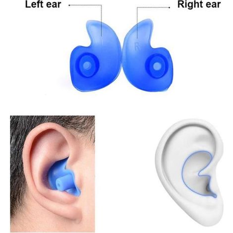 Bouchons d\'oreilles de natation étanches - - Jaune - Silicone - Confortable - Empêche l\'eau de pénétrer (1/4)