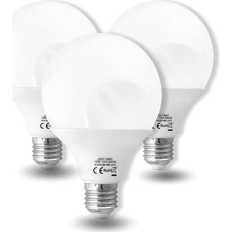 Ampoule Globe LED, G95 E27, 15W Lumière Blanc Froide 6000K, 1500 Lumens (1/2)