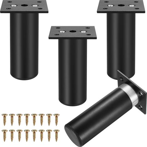 4 Pcs Pied de Meuble Reglable 10-11.5cm, Pied Meuble Reglable, Pieds de Table de Nivellement pour Meubles, Pieds de Meubles Réglables pour Chaise Lit Canapé Armoires, avec Vis (1/5)