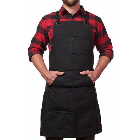 Professionelle Schweißerschürze für Herren aus Leder, strapazierfähige Schweißerschürze mit flammhemmendem Schutz und Schmiedemotiv, 86 x 68 cm