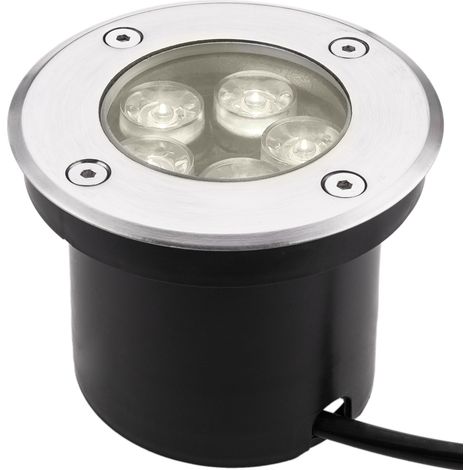BeMatik - Foco LED de suelo de 5W 100mm. Luz blanca cálida de 3000K