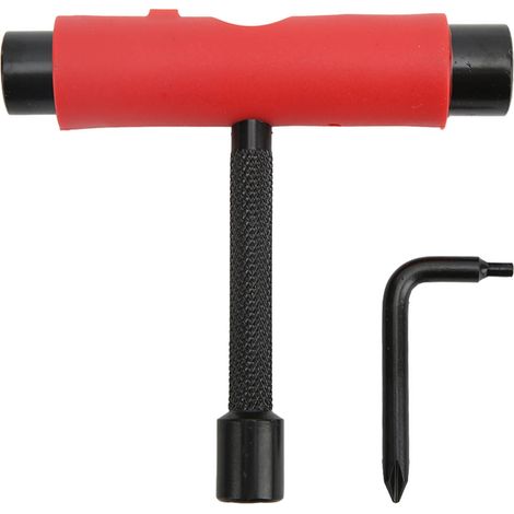 Clé de Skateboard en T et L, 3 Trou pour Maintenance et Réglage des Planches à Roulettes Rouge (1/5)