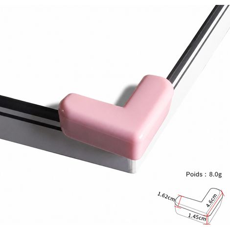Lot de 4 protections d'angle en silicone forme L rose pour meuble sécurité enfant rose 4 500 g – Livraison gratuite