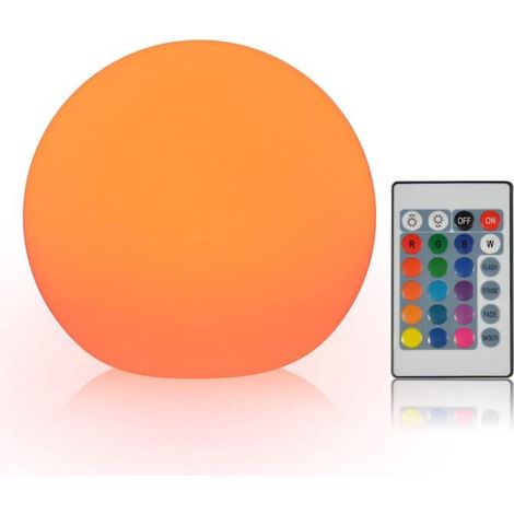 Lampe LED sphérique rechargeable, décorative pour la chambre, avec télécommande, 16 couleurs RGB, 15 x 15 cm (1/5)