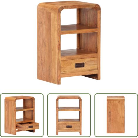 Akazienholz -  Nachttisch 40x30x60 cm Massivholz mit Honigfarbenem Finish (1/5)