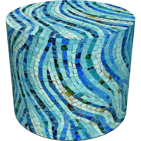 Puf impermeable Codura para hogar y jardín - Diseño de mosaico, elegante, cómodo, estable, con cremallera, 40 cm, Bertoni (1/5)
