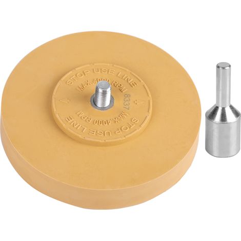 Ortviai Disque de ponçage et polissage en caoutchouc jaune 88 mm avec filetage M6 pour enlèvement de résidus adhésifs (1/5)