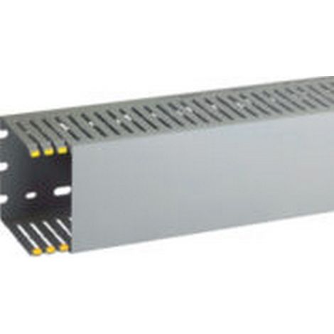 T1-EN 80x80 G Canalina con coestruso morbido modulo 10 feritoia 4, Grigio