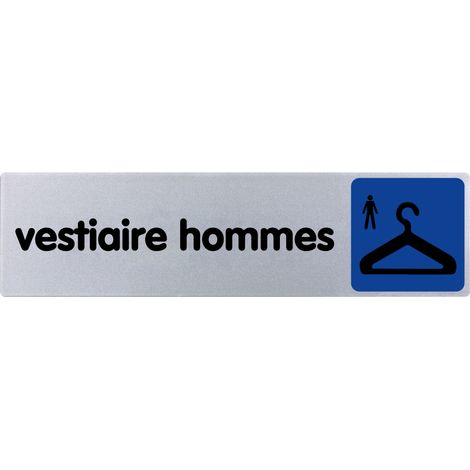 Plaque de porte Vestiaire hommes - couleur 170x45mm - 4033723