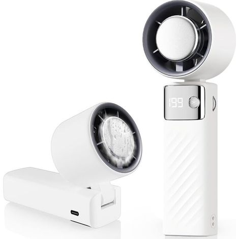 APEX Mini Ventilateur Rechargeable 5000mAh, Petit Ventilateur Silencieux Turbo Réglable en Vitesse(1 à 199), Ventilateur Refroidissement