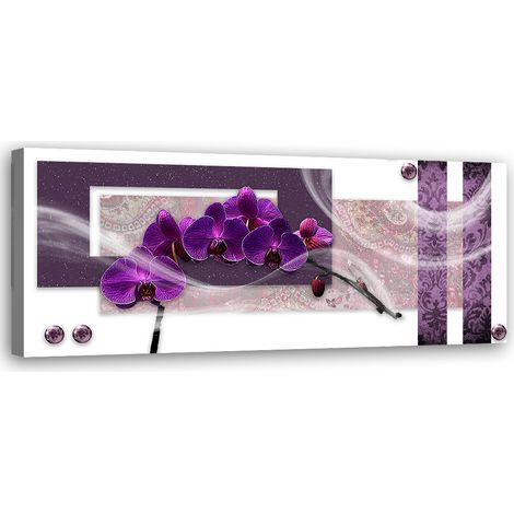 Tableau sur toile Orchidée violette 90x30 (1/5)