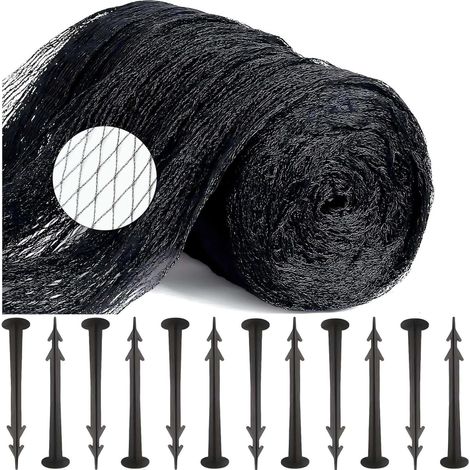 Filet de Jardin, 4x10m Filet Anti Oiseaux, Filet Bassin, Filet de Protection Jardin, Filet Jardin Potager, Filet de Protection Oiseaux, Filet Protection Oiseaux, Filet Bassin Poisson Exterieur, Noir (1/5)