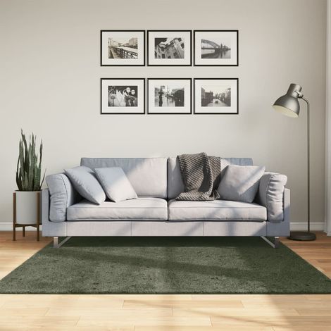 Teppich HUARTE Kurzflor Weich und Waschbar Waldgrün 160x160 cm (1/5)