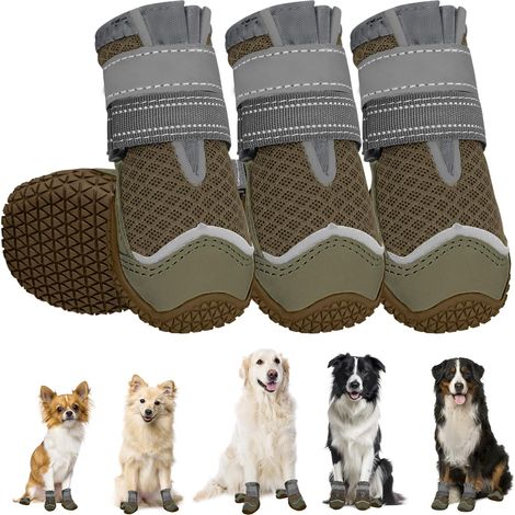 Bottes respirantes pour chien, idéales pour le bitume chaud et la neige hivernale. Protection antidérapante pour les pattes, parfaites pour les promenades intérieures et extérieures. Toutes tailles, m