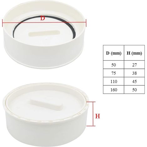 PVC inspection buffer plug 50 75 110 160 sanitary accessories for floor drainage rainwater sewage (1/4)