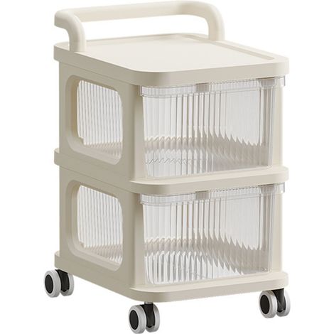 Multifunktionaler Rollwagen mit transparenter Schublade – 2 Ebenen, mobiler Organizer für Küche, Büro oder Schlafzimmer (1/5)