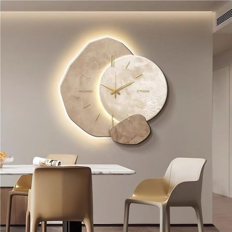 Reloj de pared LED colgante creativo, reloj de pared iluminado, reloj decorativo minimalista, ideal para hoteles o restaurantes, 40 x 40 cm. (1/4)