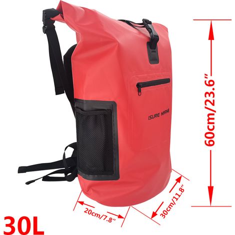 Waterproof 30-liter PVC backpack for sports and outdoor activities, ideal for kayaking, hiking, camping, and mountaineering durable and robust roll-top backpack red waterproof bag--BIEMMEDUE (1/3)