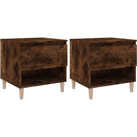 Maison Exclusive - Comodini 2 pz Rovere Fumo 50x46x50 cm in Legno Multistrato (1/5)