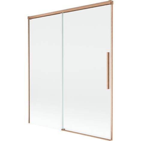 Mexen Rox paroi de douche à 2 panneaux coulissants 140 x 150 cm, transparent, cuivre brossé - 8C9-140-001-65-00