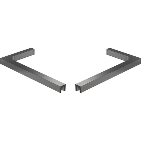 Mexen ensemble de supports d'angle en L pour portes et panneaux de douche 6-8 mm, gris canon brossé - 830-12-66 (1/2)