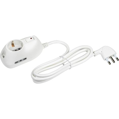 Bloc multiprise 3 Prises avec Interrupteur Lumineux Blanc (1/5)