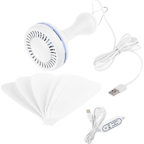 4-stufiger USB-Reiseventilator, tragbar für Outdoor und Zuhause, mit 5V-USB-Anschluss, für Camping und Deckenmontage