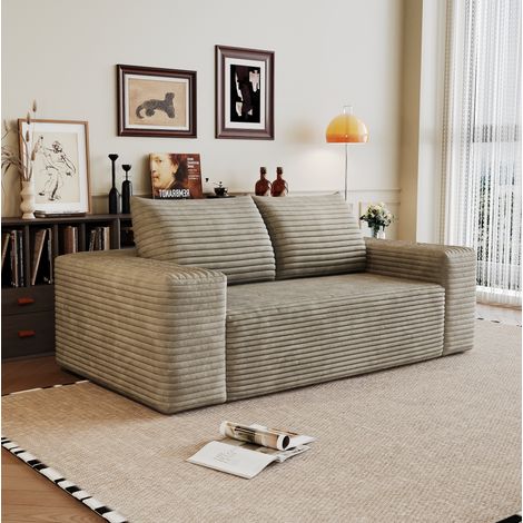 Cordsofa 180 cm, ohne Montage, Farbe Camel, OKMYHOME (1/5)