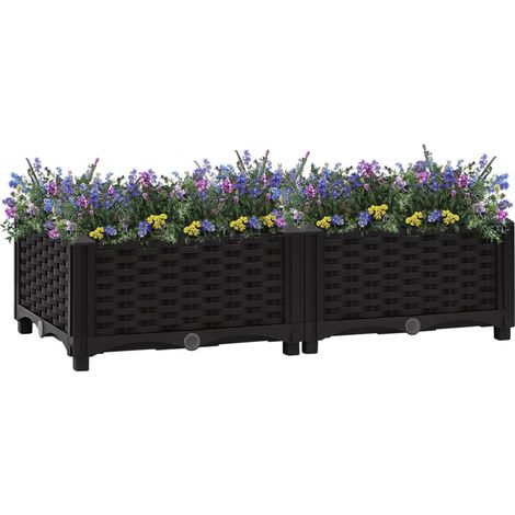 Jardinière Bac A Fleur Lit surélevé 80x40x23 cm Polypropylène 69886 (1/5)