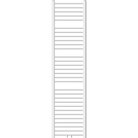 ECD Germany Badheizkörper 400 x 1800 mm - Weiß - gebogen mit Mittelanschluss - Design Heizkörper Handtuchwärmer Handtuchtrockner Handtuchheizkörper Handtuchheizung Handtuchheizer Badezimmer Heizung