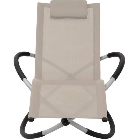 Maison Exclusive - Sonnenliege Geometrisch Stahl Creme (1/5)