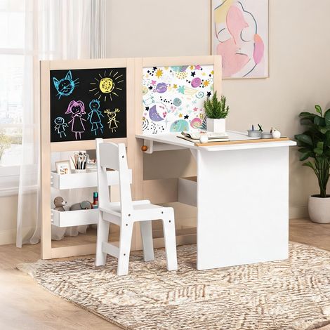 Ensemble table et chaises enfant 3 en 1 pliable en MDF (1/5)