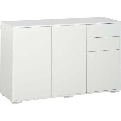 HOMCOM Sideboard Weiß Kommode mit 2 Schubladen & 3 Türen, Mehrzweckschrank, Aktenschrank, 117x36x74cm
On-Site