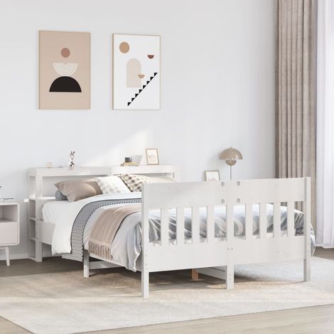 Estructura de cama sin colchón madera de pino blanca 150x200 cm vidaXL (1/5)