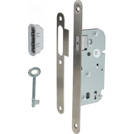 Serrure à encastrer 2791 pêne aimanté pour porte de chambre ou d'intérieur à clé - Axe 40 mm (1/4)