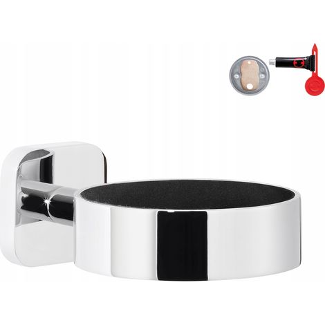 Soporte para secador de pelo TESA ELEGAANT sin taladrar, cromado (1/5)