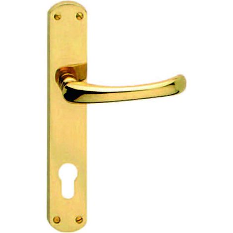 Maniglia rio con placca in ottone - mm.90 foro yale - 2 pa