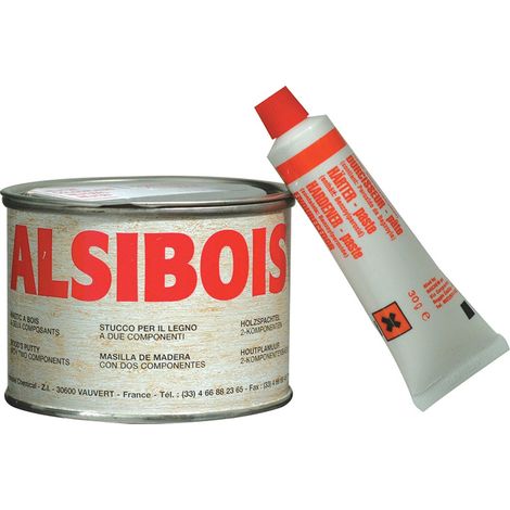 Mastic à bois bi-composants - Capacite : 0,400 L - Finition : Rouge clair - DEBRASEL CHEMICAL