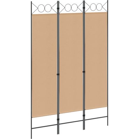vidaXL 3-Panel Room Divider Beige 120 x 180 cm Fabric