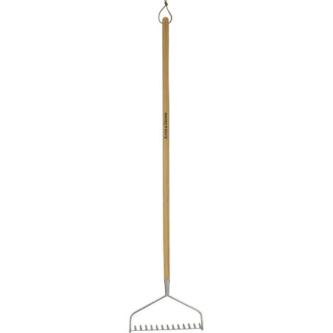 râteau de jardin à long manche – râteau en inox, ratissoire de jardin avec manche en frêne, longueur : 158 cm (1/4)