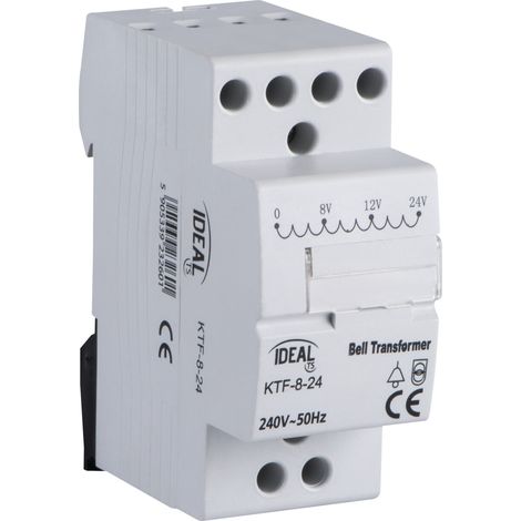 Kanlux – Transformateur sonnette rail TH35 – 8/12/24V AC – 2 modules – Installation sur rail TH35 – Certification CE – 67mm de large (1/2)