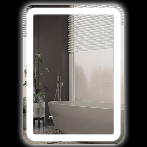 Espejo LED de baño 50 x 70 cm, 3 colores, antivaho, IP44 DESVIAE (1/5)